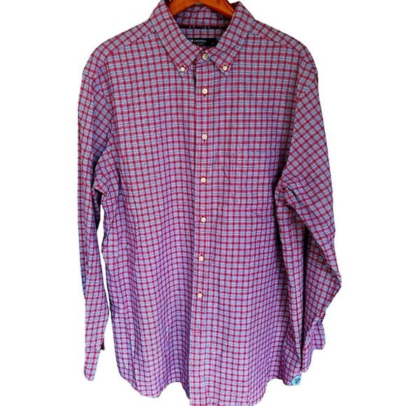 NEW Daniel Cremieux Red And Blue Plaid Button Down Shirt Size 3XT Long Sleeve - Picture 4 of 10
